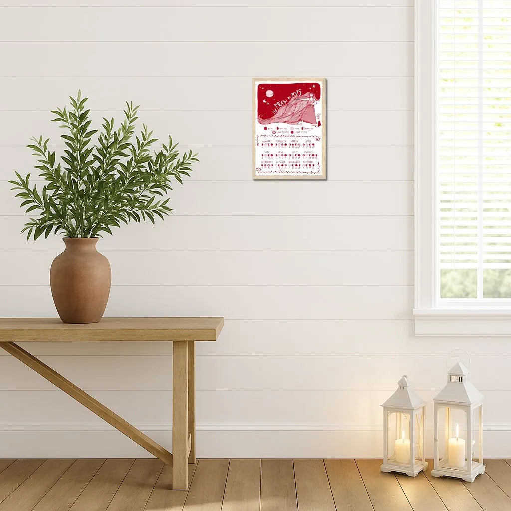 Lunar Calendar 2025 (Red, Framed) – South