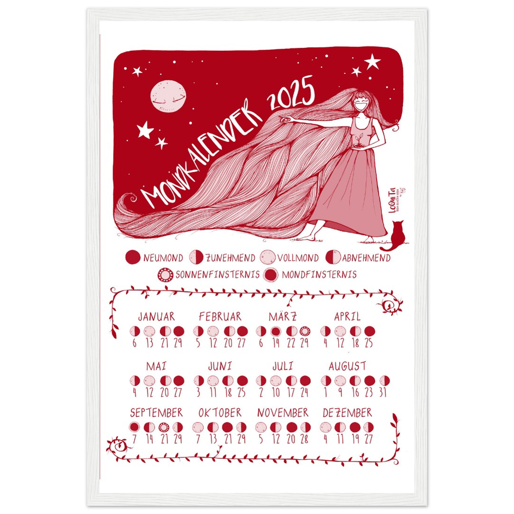 Lunar Calendar 2025 (Red, Framed) – South