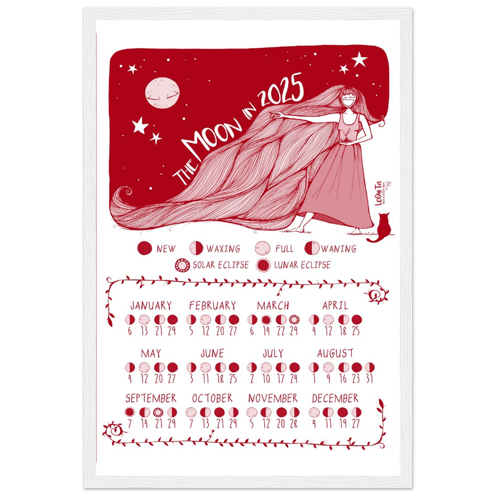 Lunar Calendar 2025 (Red, Framed) – South