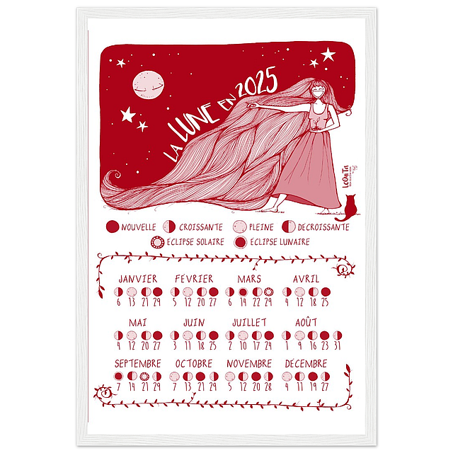 Lunar Calendar 2025 (Red, Framed) – South