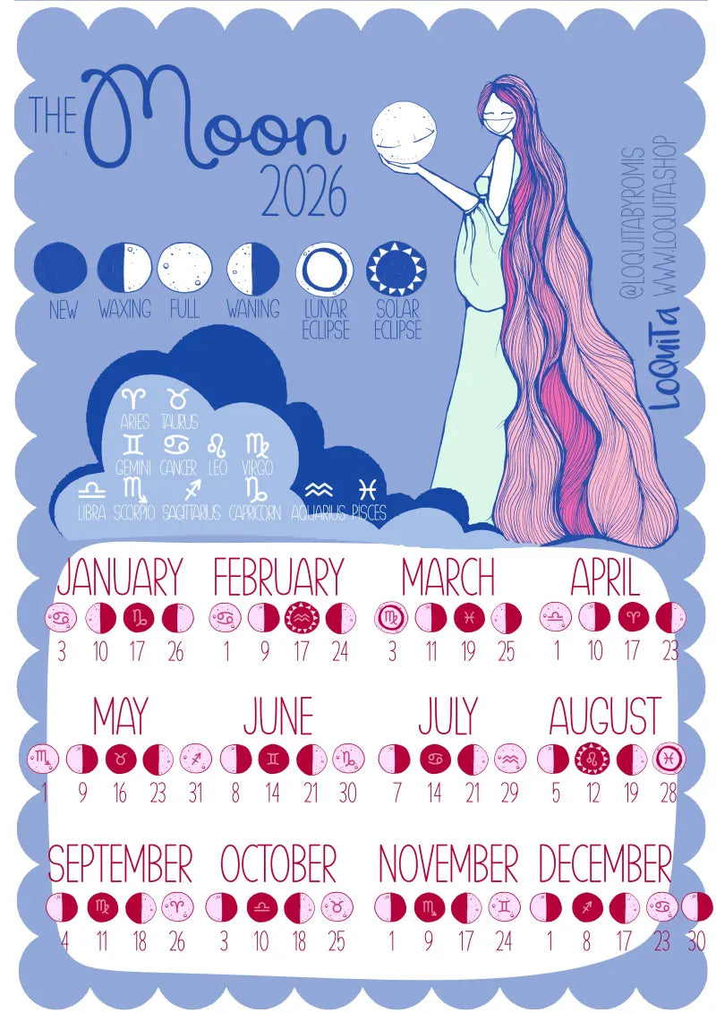Lunar Calendar 2026 Poster
