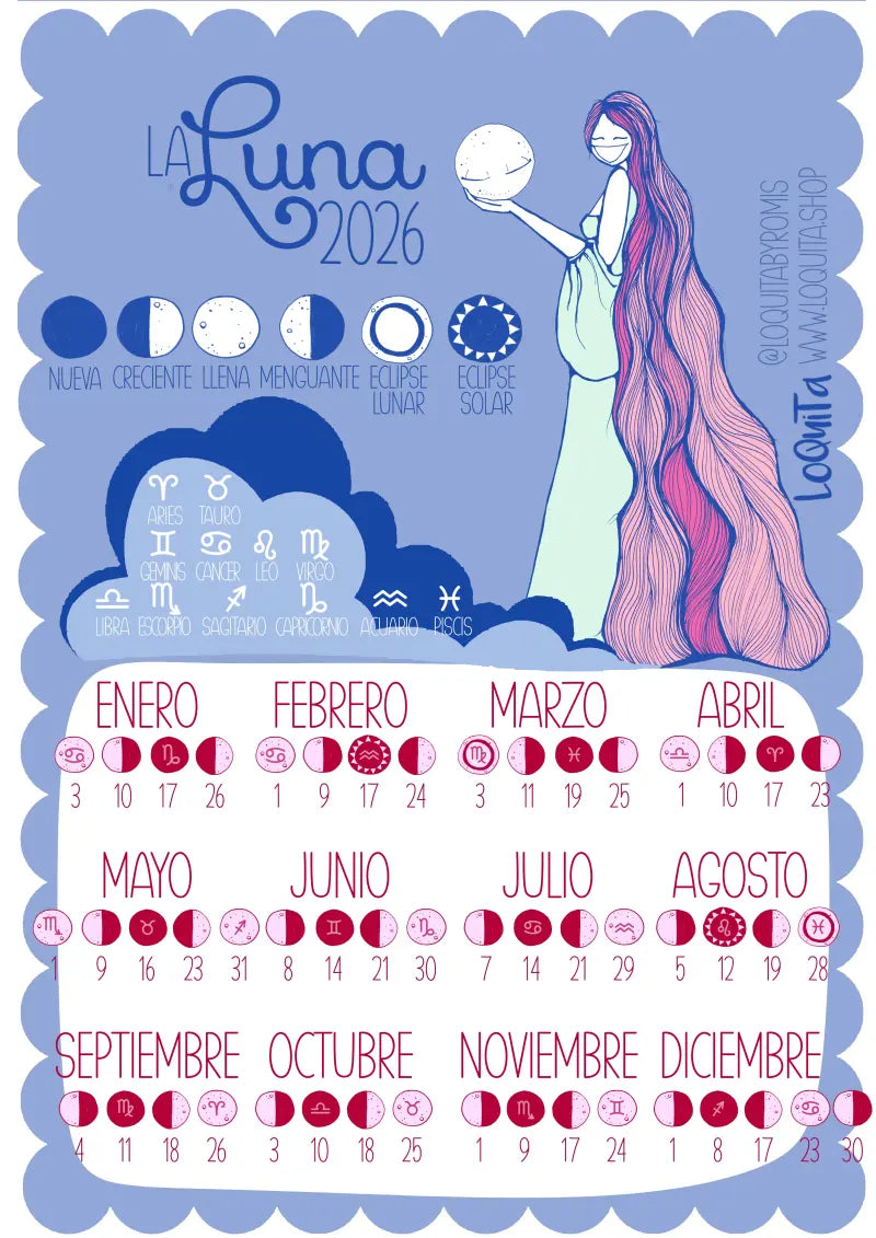 Lunar Calendar 2026 Poster