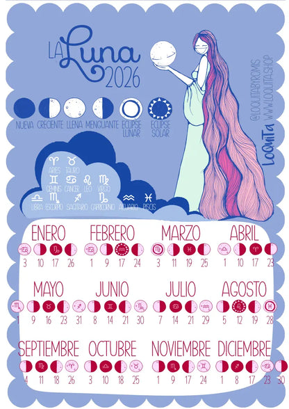 Lunar Calendar 2026 Poster