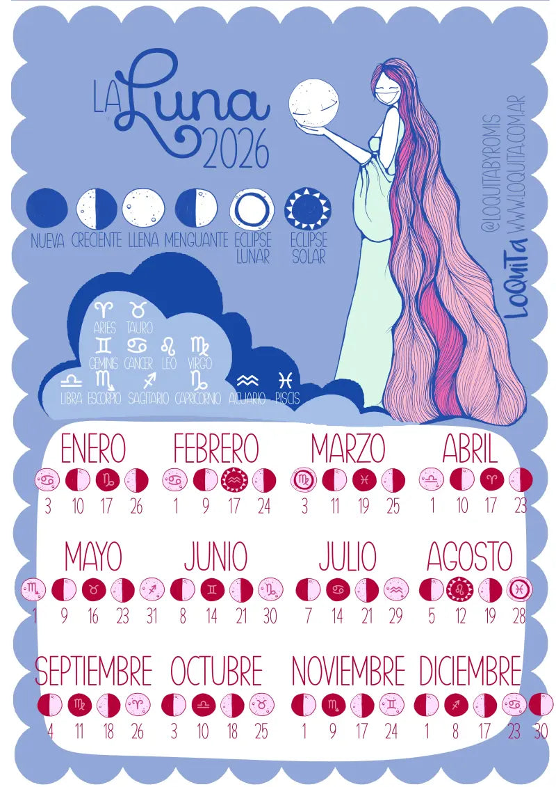 Lunar Calendar 2026 Poster