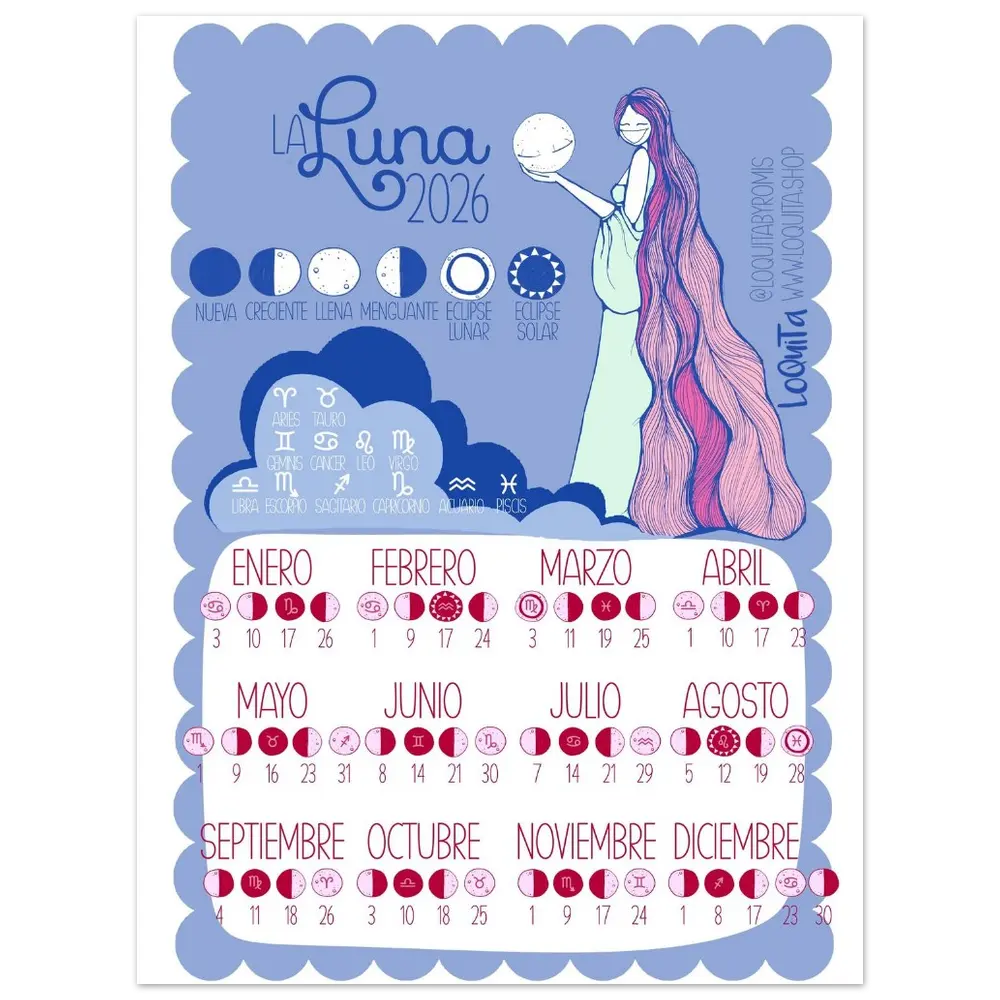 Lunar Calendar 2026 Poster