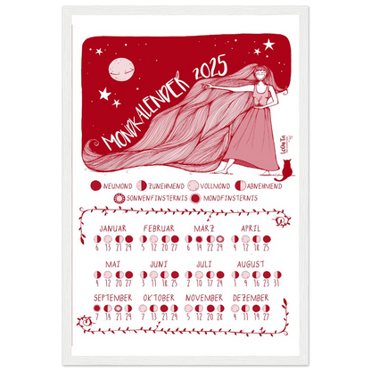 Lunar Calendar 2025 (Red, Framed) – South