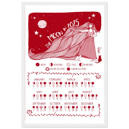 Lunar Calendar 2025 (Red, Framed) – South