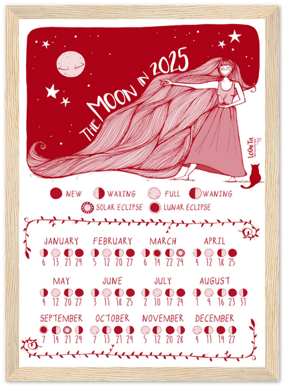 Lunar Calendar 2025 (Red, Framed) – South