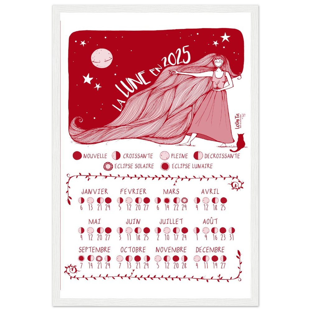 Lunar Calendar 2025 (Red, Framed) – South