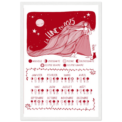 Lunar Calendar 2025 (Red, Framed) – South