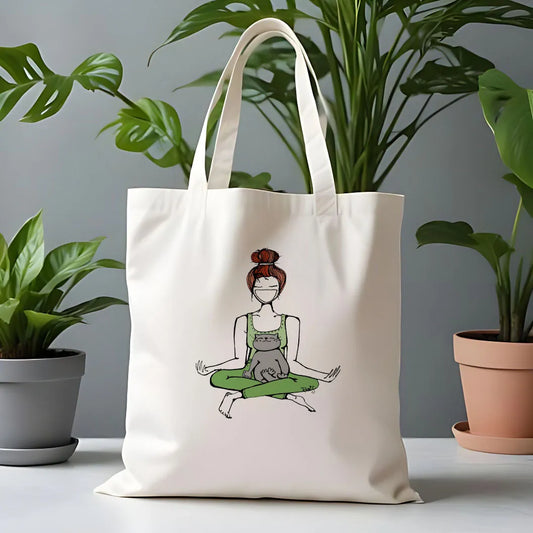 Cat-Like Meditation Tote Bag